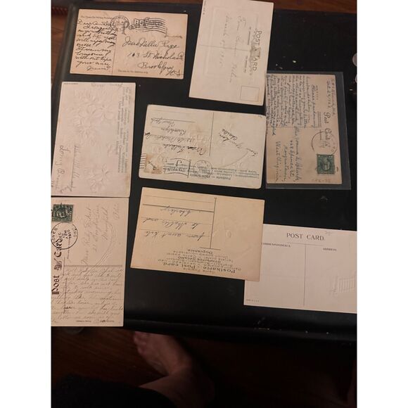 BIRTHDAY GREETING POSTCARD antique bundle 8 pcs  B5 1900-1925 - Picture 2 of 2
